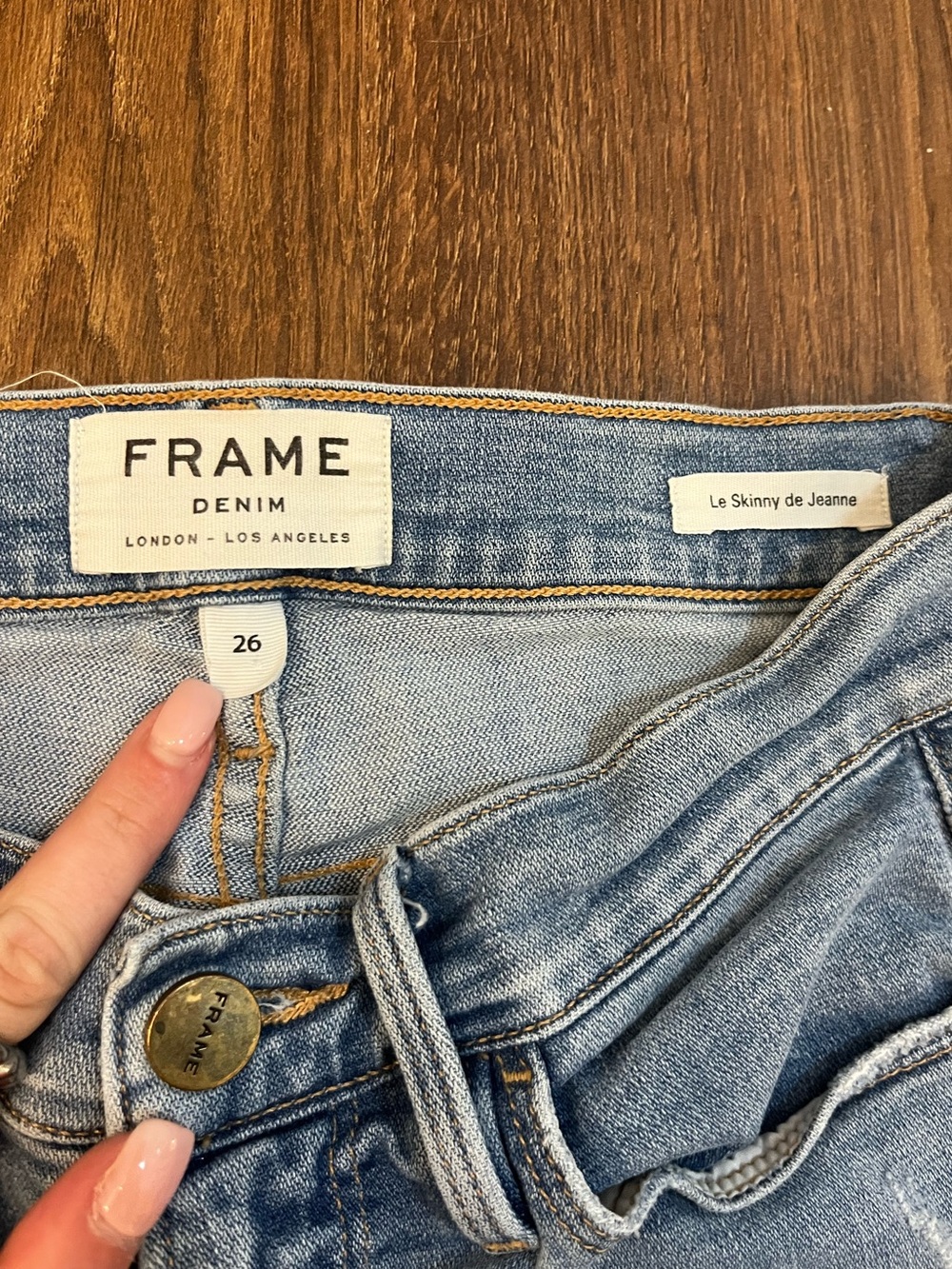 FRAME Le Skinny de Jeanne Distressed Skinny Jeans Size 26 - Picture 3 of 4